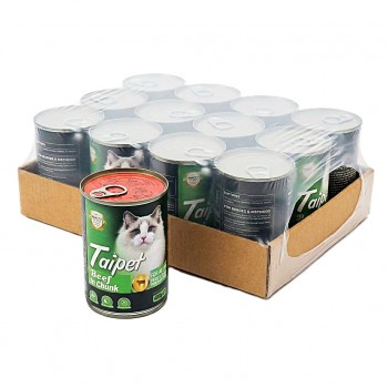 Taipet Beef in Chunk Cat Food 400g (12 Cans Box) – Premium Wet Cat Food for All Life Stages with Real Beef, Chicken & Beef Liver, Enriched with Taurine, Vitamins A, D3 & E, No Artificial Preservatives, High Protein Complete Nutrition for Cats