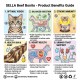 SELLA Premium Wet Cat Food Chunks in Gravy, Beef Flavour, Adult Cats, with Taurine and Vitamins A, D3 & E, 400g x 12 Cans, Made in Turkey