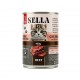 SELLA Premium Wet Cat Food Chunks in Gravy, Beef Flavour, Adult Cats, with Taurine and Vitamins A, D3 & E, 400g x 12 Cans, Made in Turkey