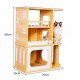Golden Cat Wooden Multi-Level Cat House 70x35x88cm, Indoor Cat Condo with Multiple Ladders, 17mm Thick Solid Wood Composite Board, Water-Resistant Scratch-Resistant Cat Furniture for Kittens and Small Cats, Model 27.WWCT27
