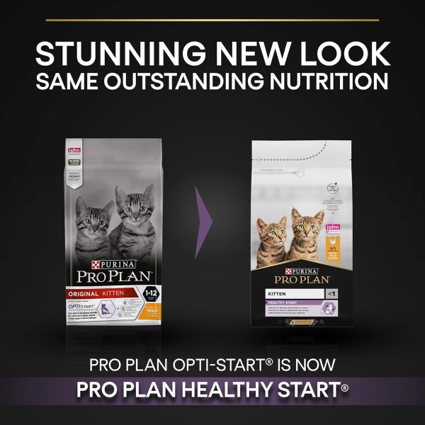 PRO PLAN Kitten Healthy Start Dry Cat Food, Chicken – 3 kg | Colostrum for Immune Support, DHA for Brain & Vision, High Protein for Growth | Pregnant & Nursing Queens | Designed to be Recyclable