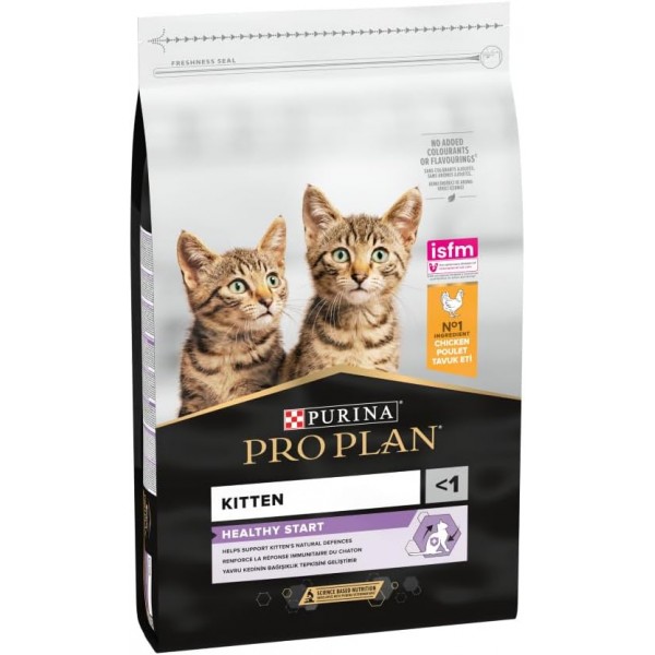 PRO PLAN Kitten Healthy Start Dry Cat Food, Chicken – 3 kg | Colostrum for Immune Support, DHA for Brain & Vision, High Protein for Growth | Pregnant & Nursing Queens | Designed to be Recyclable