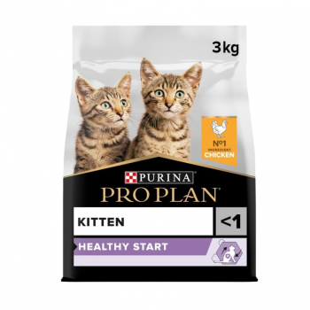 PRO PLAN Kitten Healthy Start Dry Cat Food, Chicken – 3 kg | Colostrum for Immune Support, DHA for Brain & Vision, High Protein for Growth | Pregnant & Nursing Queens | Designed to be Recyclable