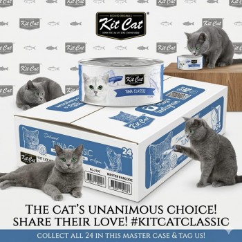 Kit Cat Tuna Classic Wet Cat Food 80g (Box of 24) – Grain Free | All Life Stages | Taurine Added