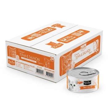 Kit Cat Tuna & Salmon Wet Cat Food 80g (Box of 24) | Grain-Free | All Life Stages