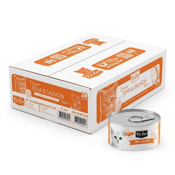 Kit Cat Tuna & Salmon Wet Cat Food 80g (Box of 24) | Grain-Free | All Life Stages