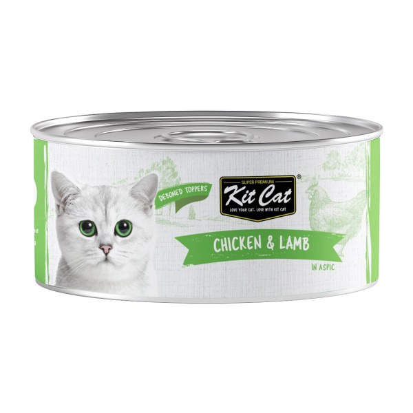 Kit Cat Chicken & Lamb Wet Cat Food 80g (24pcs Box) – Grain-Free Natural Recipe, High Protein, Taurine Enriched, No Preservatives