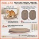 Zee.Cat Light Coral Cat Scratcher – Double-Sided Recyclable Cardboard Pad with Natural Rubber Non-Slip Base (45cm x 30cm x 5cm)
