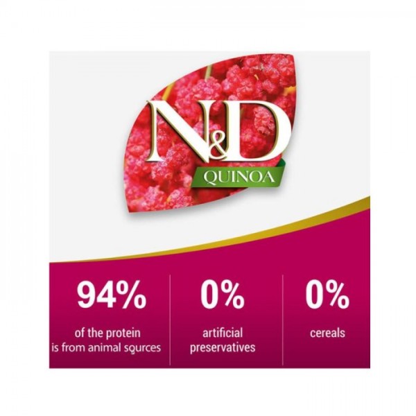 Farmina N&D Quinoa Skin & Coat Venison Medium & Maxi Adult Dog Dry Food 2.5 Kg, Grain Free, Single Novel Protein, Venison, Quinoa, Coconut & Turmeric Recipe, Skin & Coat Support for Food Sensitivities