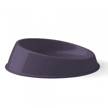Georplast Vibrissa Whisker-Friendly Cat Bowl Large 400ml – Navy Blue Tilted Elevated Anti-Stress Feeding Dish for Cats & Kittens – Ergonomic Shallow Design Food & Water Bowl