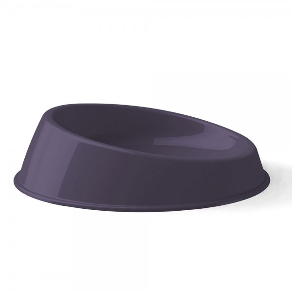 Georplast Vibrissa Whisker-Friendly Cat Bowl Large 400ml – Navy Blue Tilted Elevated Anti-Stress Feeding Dish for Cats & Kittens – Ergonomic Shallow Design Food & Water Bowl