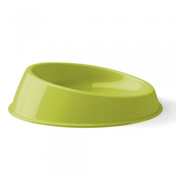 Georplast Vibrissa Whisker-Friendly Cat Bowl Large 400ml – Lime Green Tilted Elevated Anti-Stress Feeding Dish for Cats & Kittens – Ergonomic Shallow Design Food & Water Bowl