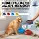 Georplast Corner Plastic Pet Bowl S – Ergonomic Corner-Fit Feeding Bowl (15 × 12 × 7 cm), Space-Saving Anti-Slip Pet Bowl for Cats & Dogs, Red