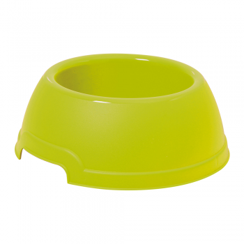 Georplast Lucky Anti-Slip Pet Bowl M Round Feeding Dish for Dogs & Cats Durable Plastic Food & Water Bowl 21×21×8 cm Non-Slip Stable Base Easy Clean Pet Feeder – Lime Green Color