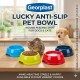 Georplast Lucky Anti-Slip Pet Bowl M Round Feeding Dish for Dogs & Cats Durable Plastic Food & Water Bowl 21×21×8 cm Non-Slip Stable Base Easy Clean Pet Feeder – Lime Green Color