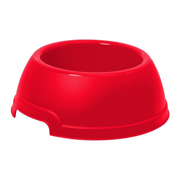 Georplast Lucky Antislip Round Plastic Pet Bowl for Dogs & Cats – Durable BPA-Free Feeding Dish with Non-Slip Base – Red, 25 x 25 x 9.5 cm