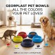 Georplast Silver Antislip Plastic Pet Bowl – Large Round Dog & Cat Feeding Bowl, Non-Slip Base, 22 x 22 x 5.5 cm, Durable Pet-Safe Plastic, Lime Green Color