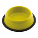 Georplast Silver Anti-Slip Round Plastic Pet Bowl XL Lime Green – 26cm Durable Non-Slip Feeding Bowl for Dogs & Cats – Stable Food & Water Dish