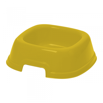 Georplast Mon Ami Plastic Pet Bowl M (22 × 22 × 7.5 cm) – Durable Square Pet Feeding Bowl for Dogs & Cats – Lime Green Color Non-Slip Food & Water Dish – Strong Easy-Clean Plastic Bowl