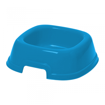 Georplast Mon Ami Plastic Pet Bowl M (22 × 22 × 7.5 cm) – Durable Square Pet Feeding Bowl for Dogs & Cats – Blue Color Non-Slip Food & Water Dish – Strong Easy-Clean Plastic Bowl