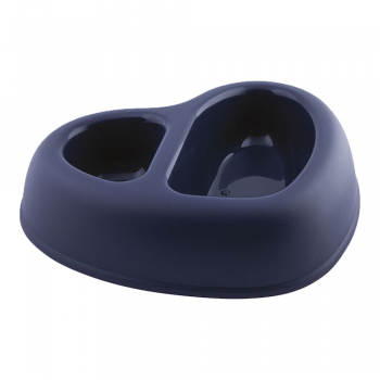 Georplast That’s Amore Double Plastic Pet Bowl - Navy Blue