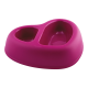 Georplast That’s Amore Double Pet Bowl for Dogs & Cats – Heart-Shaped Dual Food & Water Feeder – Non-Slip Durable Plastic Feeding Dish – Magenta – 27 x 22.5 x 6.5 cm