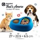 Georplast That’s Amore Double Pet Bowl for Dogs & Cats – Heart-Shaped Dual Food & Water Feeder – Non-Slip Durable Plastic Feeding Dish – Magenta – 27 x 22.5 x 6.5 cm