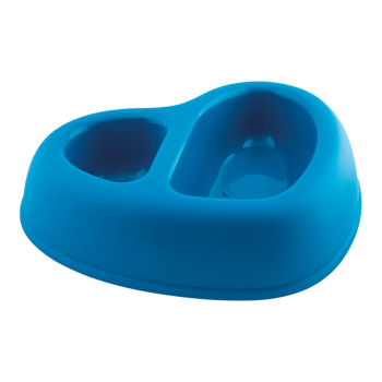 Georplast That’s Amore Double Plastic Pet Bowl - Blue Georplast That’s Amore Double Plastic Pet Bowl - Blue