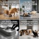 Georplast “Eat & Drink” 2-in-1 Gravity Pet Food & Water Dispenser, 8L Extra Large Capacity – Manual Non-Electronic Feeder for Dogs & Cats (Grey, 44 × 25.5 × 36 cm)