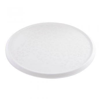 Georplast Alfa Food Placemat Round Pet Feeding Mat 32.5cm White – BPA-Free Non-Slip Food & Water Bowl Mat for Dogs & Cats – Paw & Bone Embossed Design