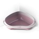 Georplast Shuttle Corner Cat Litter Tray Pink 49x40x17.5 cm Space Saving Corner Design High Sided Open Litter Box for Cats Durable Plastic Made in Italy