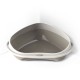 Georplast Shuttle Corner Cat Litter Tray Grey 58x48x20.5 cm – Space Saving Triangular Corner Litter Box for Cats – Durable Premium Plastic High Wall Open Cat Toilet Pan – Easy Clean Hygienic Pet Litter Tray for Kittens, Adult & Large Cats