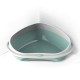 Georplast Shuttle Corner Cat Litter Tray Green 58x48x20.5 cm – Space Saving Triangular Corner Litter Box for Cats – Durable Premium Plastic High Wall Open Cat Toilet Pan – Easy Clean Hygienic Pet Litter Tray for Kittens, Adult & Large Cats