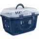 Georplast Rocket Pet Carrier 49x33x33 cm Navy Blue – Transparent Lid Ventilated Travel Box for Cats and Small Dogs, Durable Portable Pet Transport Crate