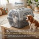 Georplast Rhino Pet Carrier for Cats and Small Dogs – Durable Plastic Travel Kennel with Ventilation & Sturdy Handle – Gray – 51 x 34.5 x 33 cm – Max Load 10 kg