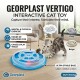 Georplast Vertigo Interactive Cat Toy Gray – Rolling Ball Track for Mental Stimulation & Physical Exercise – Indoor Cat & Kitten Activity Toy – 29 x 29 x 6 cm