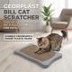Georplast Bill Cat Scratcher Gray 43x26x3cm Durable Cardboard Scratching Pad with Sturdy Plastic Frame for Cats Claw Care Furniture Protection Indoor Cat Scratching Board Italian Quality Pet Accessory