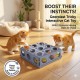 Georplast Tricky Interactive Cat Toy for Cats & Kittens – Puzzle Chase Toy with 2 Moving Balls – Indoor Exercise & Mental Stimulation Activity Toy (Beige, 24.5 x 24.5 x 8 cm)