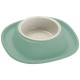 Georplast Volcano Soft Touch Single Pet Bowl Green with Integrated Spill Catch Tray Durable Non Slip Feeding Bowl for Cats and Small Dogs 230ml 20x20x3.5 cm Made in Italy
