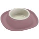 Georplast Volcano Soft Touch Single Pet Bowl Pink with Integrated Spill Catch Tray Durable Non Slip Feeding Bowl for Cats and Small Dogs 230ml 20x20x3.5 cm Made in Italy