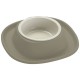 Georplast Soft Touch Plastic Single Bowl Large 600ml Grey Pet Feeding Dish with Soft-Touch Holder and Removable Inner Bowl, Non-Slip Ergonomic Food & Water Bowl for Cats and Dogs, 28x28x5.5 cm, Made in Italy