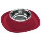 Georplast Soft Touch Stainless Steel Single Bowl Large Red – 600ml Non-Slip Durable Pet Feeding Bowl with Removable Stainless Steel Insert 28x28x5.5 cm Made in Italy for Cats and Small Dogs