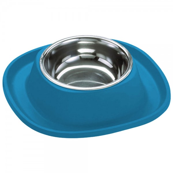 Georplast Soft Touch Stainless Steel Single Bowl Large Blue – 600ml Non-Slip Pet Feeding Bowl with Durable Soft Touch Holder 28x28x5.5 cm Modern Pet Feeder for Cats and Small Dogs Made in Italy Georplast Soft Touch Stainless Steel Single Bowl Large Blue – 600ml Non-Slip Pet Feeding Bowl with Durable Soft Touch Holder 28x28x5.5 cm Modern Pet Feeder for Cats and Small Dogs Made in Italy