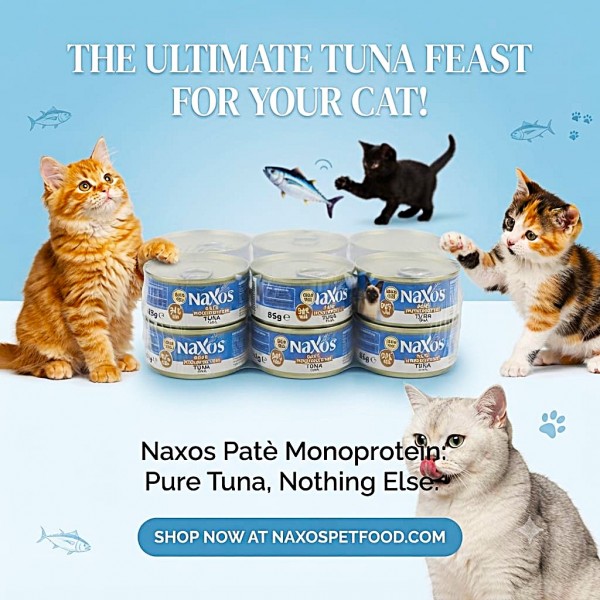 Naxos Grain Free Adult Sterilised Cat Wet Food Tuna Pate 85g x 12 Cans | Monoprotein Tuna Recipe with Pomegranate Spirulina Algae & Salmon Oil | Premium Italian Complete Cat Food for Sensitive Cats