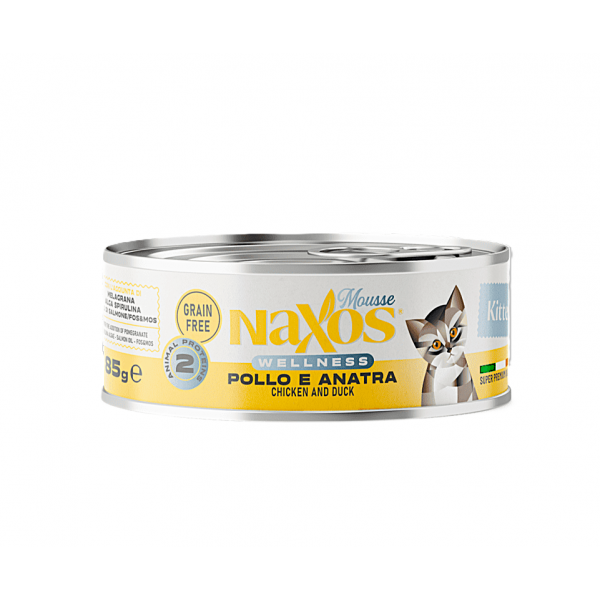 Naxos Kitten Wet Cat Food Mousse Chicken & Duck 85g x 12 Cans | Grain Free Premium Nutrition with Pomegranate, Spirulina Algae & Salmon Oil | Complete Balanced Food for Kittens 3 Months to 1 Year Naxos Kitten Wet Cat Food Mousse Chicken & Duck 85g x 12 Cans | Grain Free Premium Nutrition with Pomegranate, Spirulina Algae & Salmon Oil | Complete Balanced Food for Kittens 3 Months to 1 Year