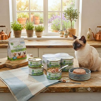 Naxos Cat Grain Free Adult Sterilight Veal & White Fish Pate Wet Cat Food 85g x 12 Cans (1 Box) for Sterilized & Neutered Cats with Salmon Oil, Pomegranate & Spirulina, Made in Italy