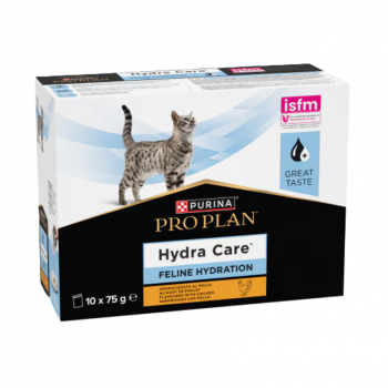 Purina Pro Plan Veterinary Diets Cat HC Hydra Care Chicken Flavor Feline Hydration Supplement, Savoury Gravy, Supports Hydration & Urinary Health, 75g Pouches (Pack of 10)