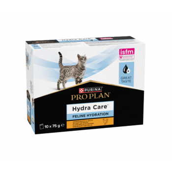 Purina Pro Plan Veterinary Diets Cat HC Hydra Care Chicken Flavor Feline Hydration Supplement, Savoury Gravy, Supports Hydration & Urinary Health, 75g Pouches (Pack of 10)