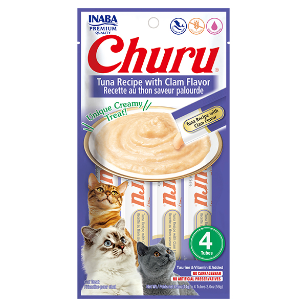 Churu Tuna Recipe With Clam Flavor 4PCS/PK For Cat Churu Tuna Recipe With Clam Flavor 4PCS/PK For Cat