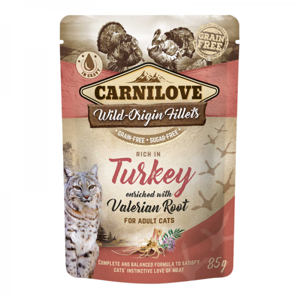 CARNILOVE Turkey Enriched With Valerian Root For Adult Cats ( 85 G )